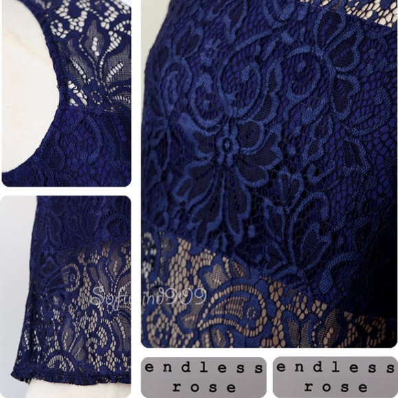 Blue Violet Peter Pan Collar Sheer Lace CUTE Top - Picture 6 of 8